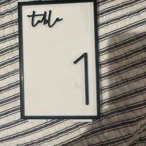 20 Black and White Table Number Sign